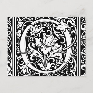 Letter O Mediaeval Monogram Art Nouveau Postcard