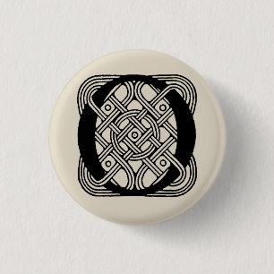 Letter O Monogram Vintage Celtic Knot Print 3 Cm Round Badge
