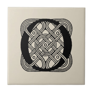 Letter O Monogram Vintage Celtic Knot Print Ceramic Tile