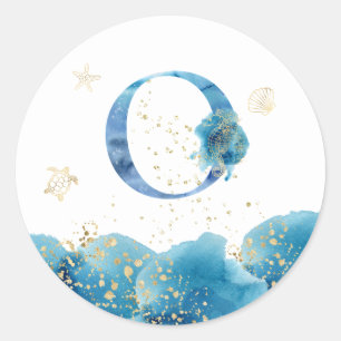 *~*  LETTER  O - Sea Ocean Beach Envelope  Sticker