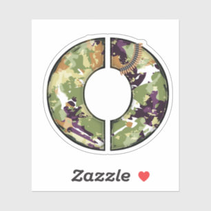 Letter O with Military camouflage Texture