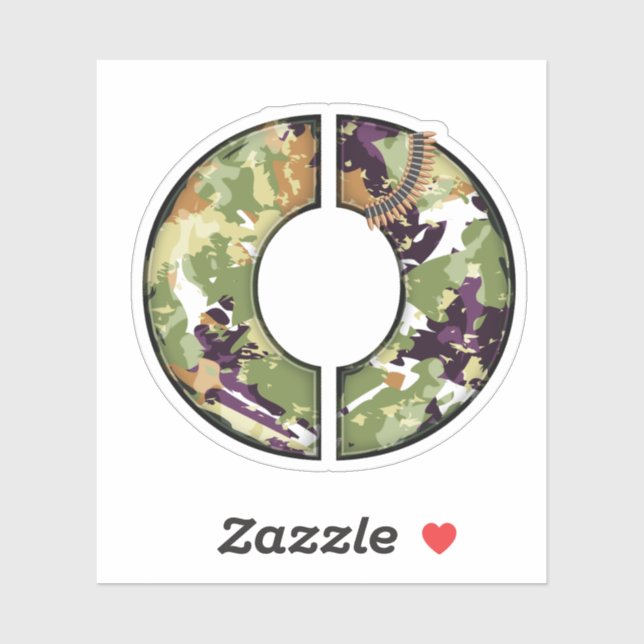 Letter O with Military camouflage Texture (Sheet)