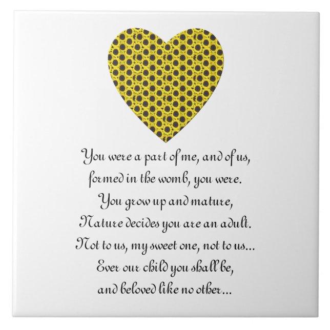 Letter of love to a child ceramic tile (Front)