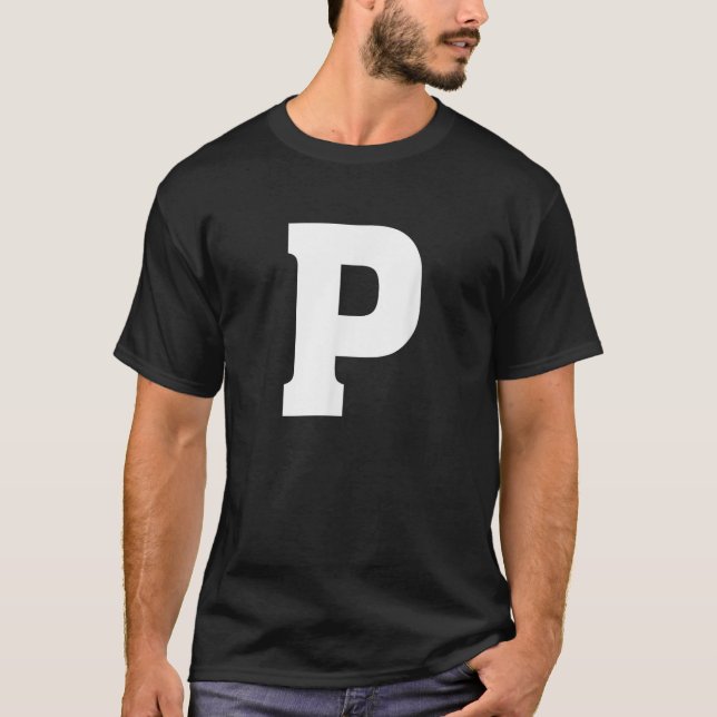 Letter P  Alphabet Capital Letter T-Shirt (Front)