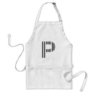 LETTER P BAR CODE First Initial Barcode Pattern Standard Apron