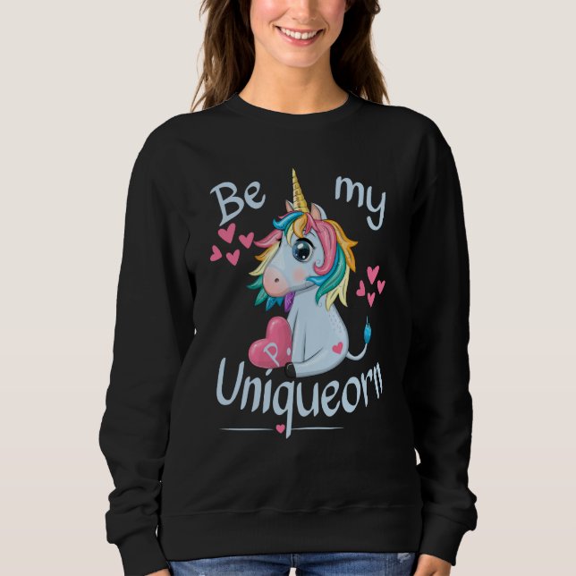 Letter P Be my Uniqueorn Happy Valentines Day Unic Sweatshirt (Front)