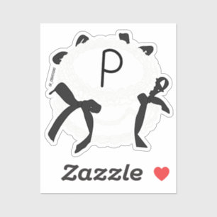 Letter P Initial Black And White Bow Vintage Cake 