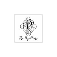 Letter P Initial Elegant Flourish Monogram Name
