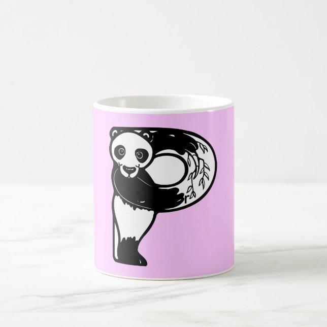 Letter P is for Panda Bear Monogram Initial Mug (Center)
