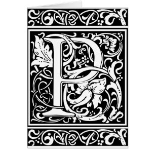 Letter P Mediaeval Monogram Art Nouveau