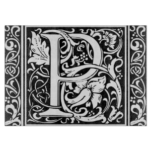 Letter P Mediaeval Monogram Art Nouveau Cutting Board