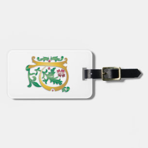 Letter P Monogram Fleur de lis Luggage Tag