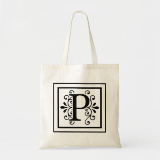 Letter P Monogram Tote Bag