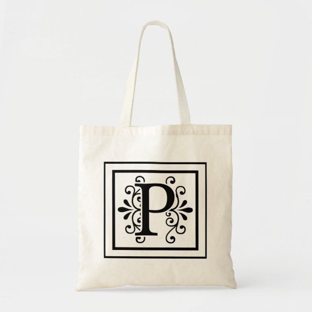 Letter P Monogram Tote Bag (Front)