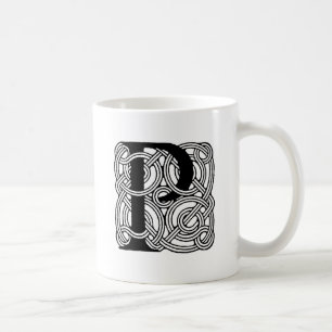 Letter P Monogram Vintage Celtic Knot Print Coffee Mug