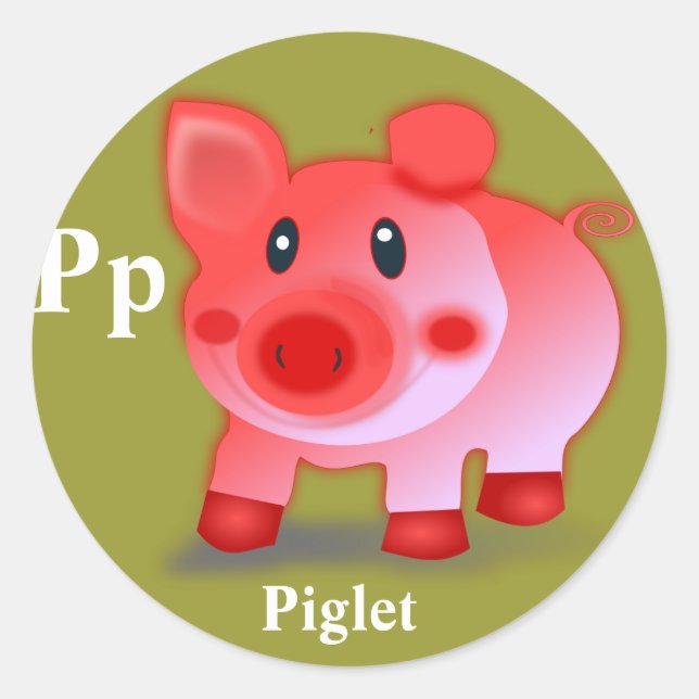 Letter P Piglet Stickers (Front)