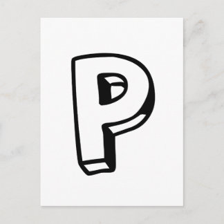Letter P Postcard