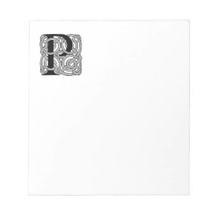 Letter P Vintage Celtic Knot Monogram Notepad