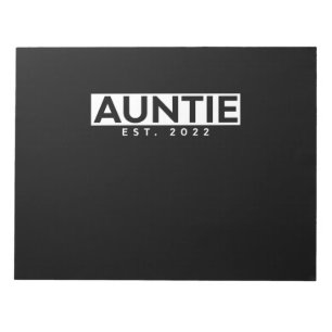 Letter Print Graphic Auntie est. 2022 Notepad