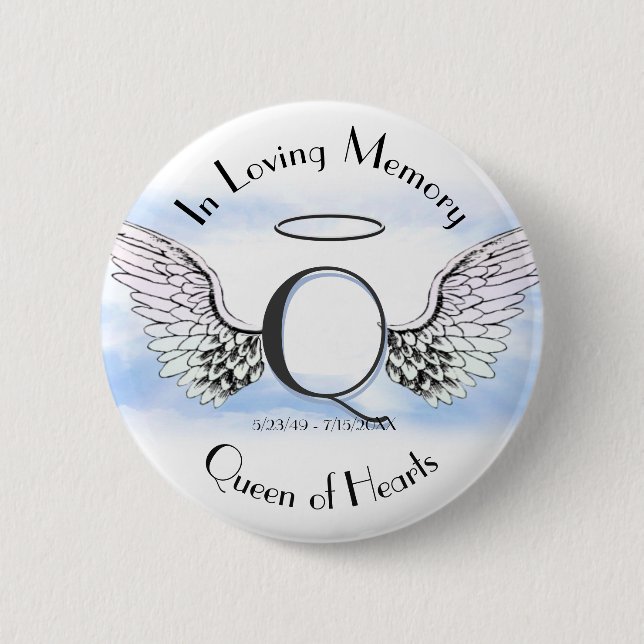 Letter Q | Add Name | Memorial 6 Cm Round Badge (Front)