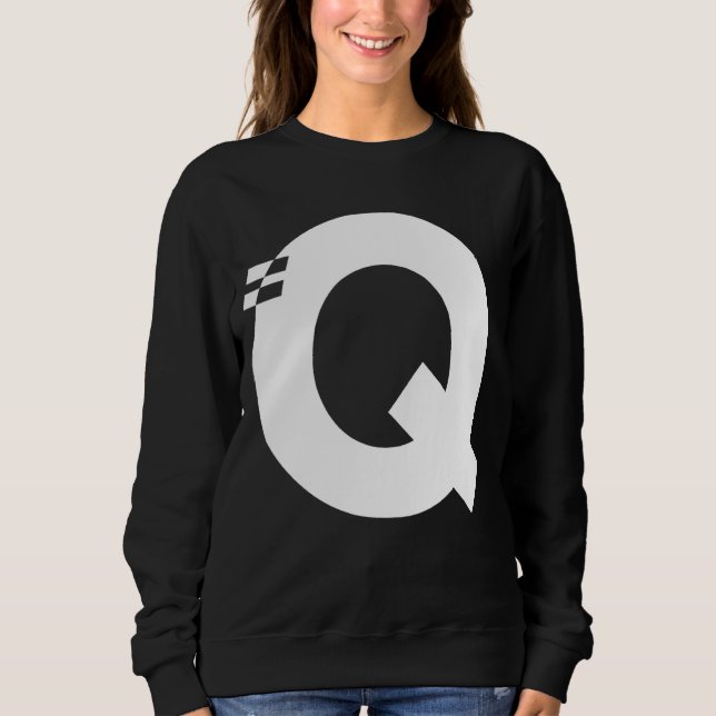Letter Q Alphabet Initial Monogram Sweatshirt (Front)