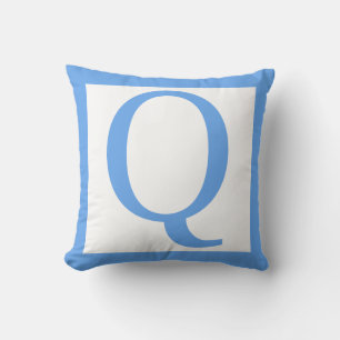 Letter Q Baby Blue Cushion