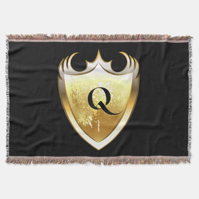 Letter Q Capital Alphabet Throw Blanket (Front)