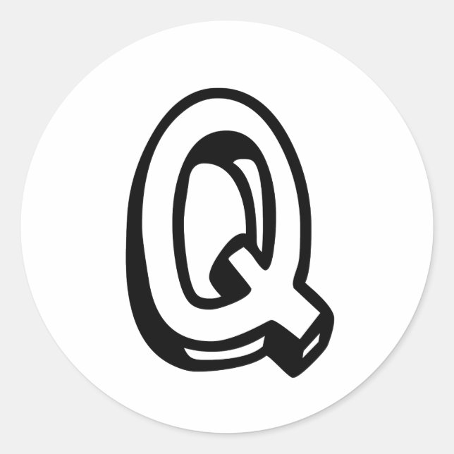 Letter Q Classic Round Sticker (Front)