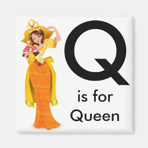 "Letter Q" is for Queen Children's Magnet