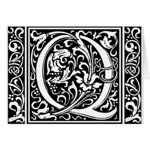 Letter Q Mediaeval Monogram Art Nouveau