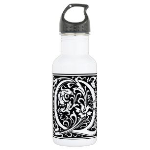 Letter Q Mediaeval Monogram Art Nouveau 532 Ml Water Bottle