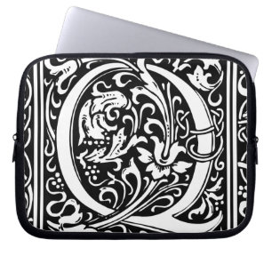 Letter Q Mediaeval Monogram Art Nouveau Laptop Sleeve