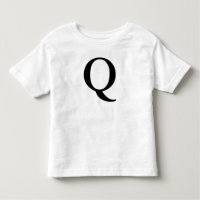 Letter Q monogrammed initial black  t shirt