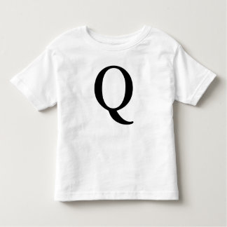Letter Q monogrammed initial black  t shirt