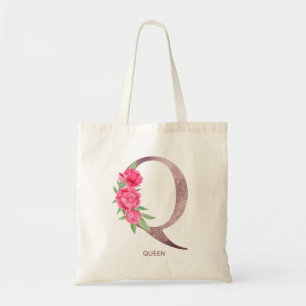 Letter Q Personalised name monogram bridesmaid Tote Bag