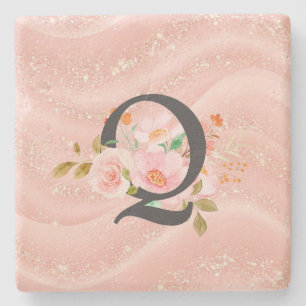 Letter Q Stone Coaster