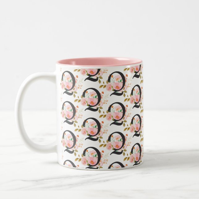 Letter Q Two-Tone Coffee Mug (Left)