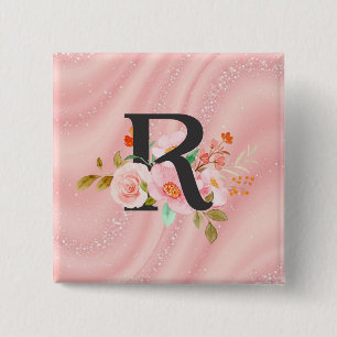 Letter R 15 Cm Square Badge