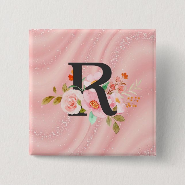 Letter R 15 Cm Square Badge (Front)