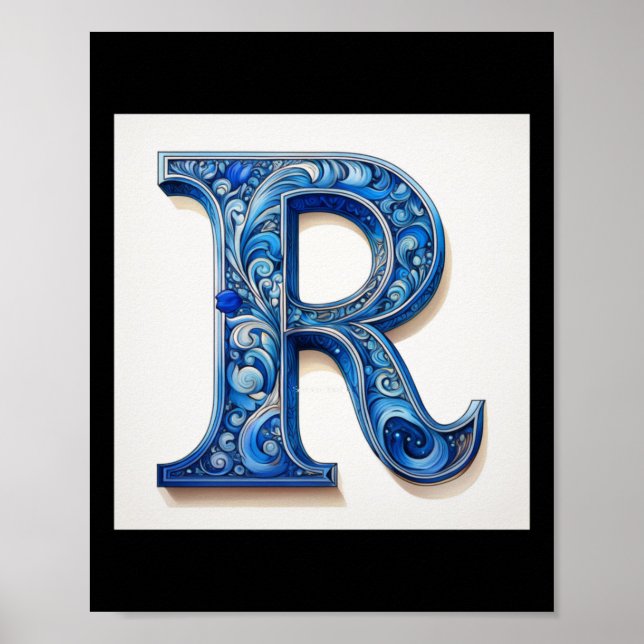 Letter R -2- Sticker  Poster (Front)