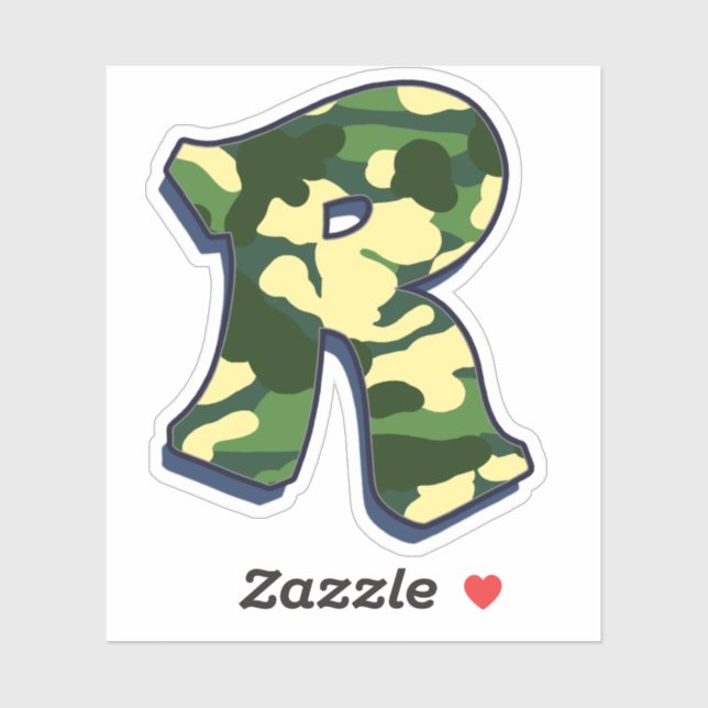 Letter R - Camo Green (Sheet)