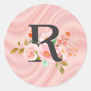 Letter R Classic Round Sticker