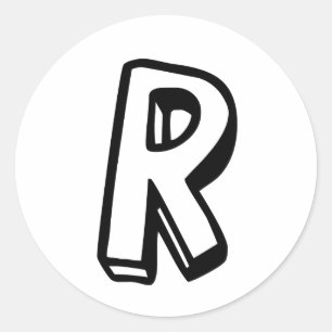 Letter R Classic Round Sticker