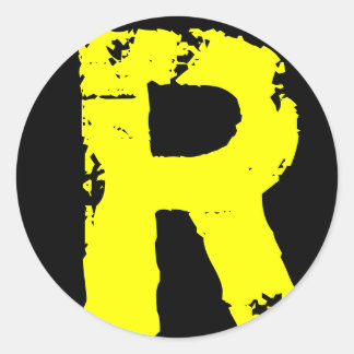 Letter R Classic Round Sticker