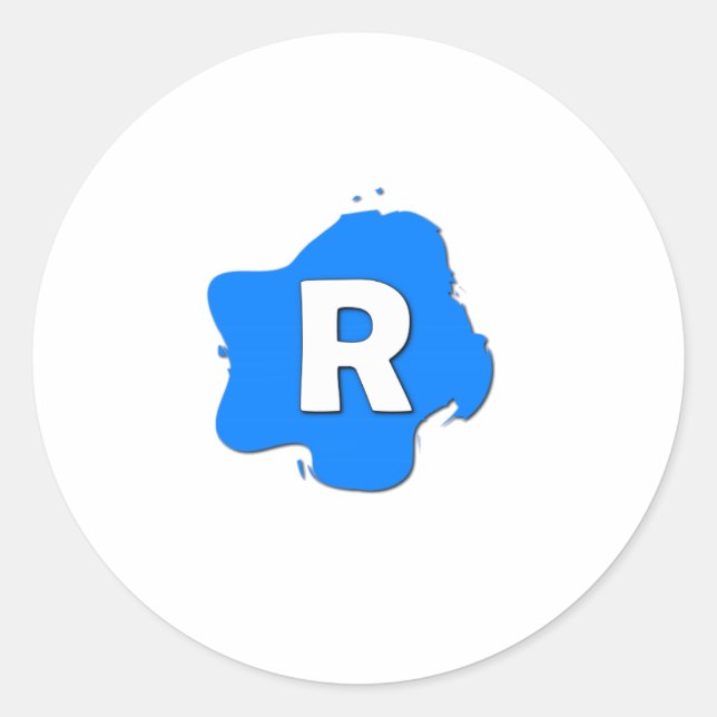 Letter R Classic Round Sticker (Front)