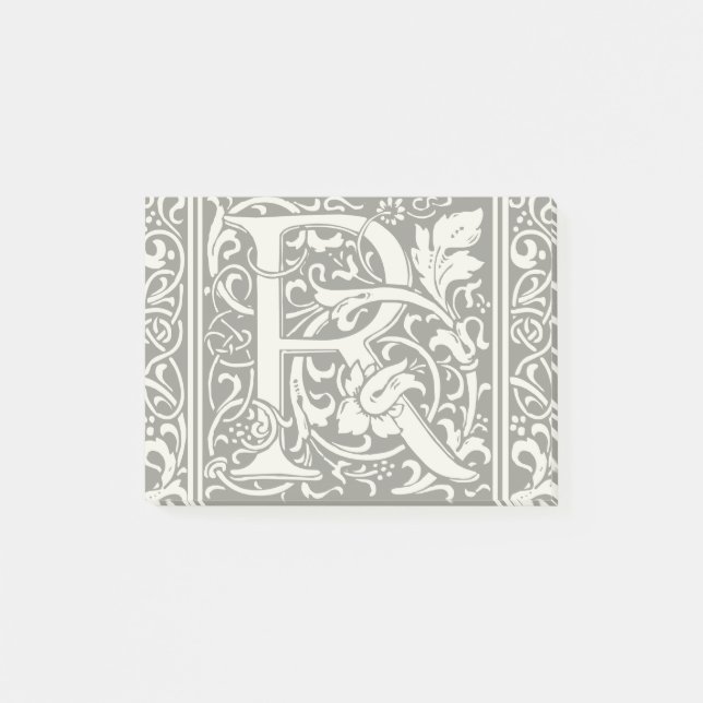 Letter R Mediaeval Monogram Art Nouveau Post-it Notes (Front)