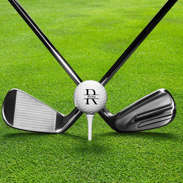 Letter R Monogram Custom Name Golf Balls (Creator Uploaded)