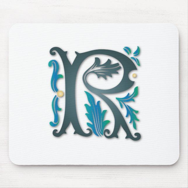 Letter R Monogram Mouse Pad (Front)