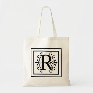 Letter R Monogram Tote Bag
