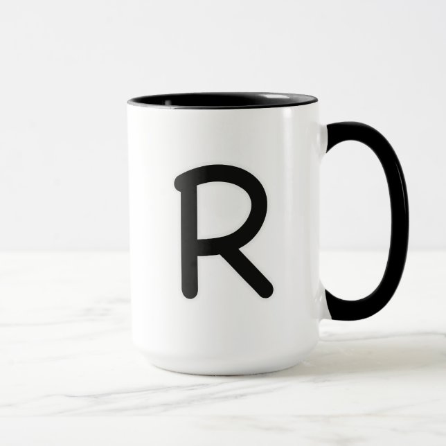 Letter R outer glow Mug (Right)